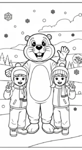 coloriage Jour de la Marmotte à imprimer pdf