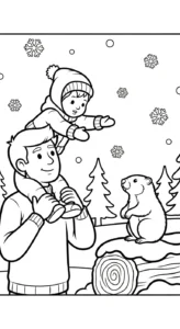 coloriage Jour de la Marmotte gratuit en ligne