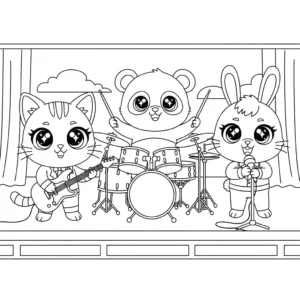 coloriage Kawaii Animaux updated et découpage à imprimer