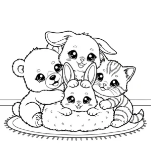 image de coloriage Kawaii Animaux updated pour enfant