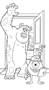 coloriage Monsters Inc et découpage à imprimer