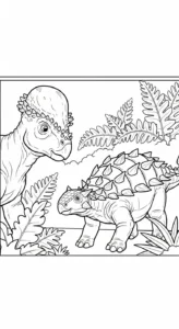 coloriage Pachycephalosaurus et decoupage