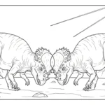 coloriage Pachycephalosaurus et decoupage a imprimer gratuit