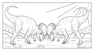 coloriage Pachycephalosaurus et decoupage a imprimer gratuit