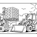 coloriage Tractopelle updated à imprimer pdf gratuit