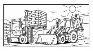 coloriage Tractopelle updated à imprimer pdf gratuit