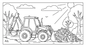 coloriage Tractopelle updated à imprimer pour enfant de 3 ans