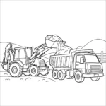 coloriage Tractopelle updated a colorier en ligne