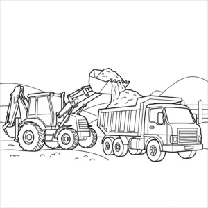 coloriage Tractopelle updated a colorier en ligne