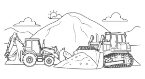 coloriage Tractopelle updated à imprimer
