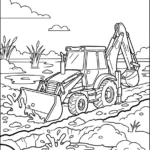 coloriage Tractopelle updated educatif pour enfant