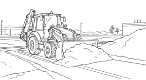 coloriage Tractopelle updated pour enfant
