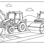 coloriage Tractopelle updated a imprimer pour enfant de 4 ans