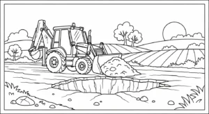 coloriage Tractopelle updated gratuit pour enfants