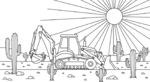 coloriage Tractopelle updated à imprimer pour enfant de 2 ans