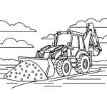 coloriage Tractopelle updated à imprimer pour enfant de 3 ans