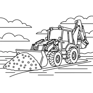 coloriage Tractopelle updated à imprimer pour enfant de 3 ans