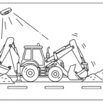 coloriage Tractopelle updated pour enfant a imprimer gratuit