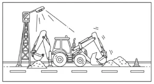 coloriage Tractopelle updated pour enfant a imprimer gratuit