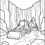 coloriage Tractopelle updated à imprimer pour enfant de 3 ans