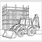 coloriage Tractopelle updated pour primaire