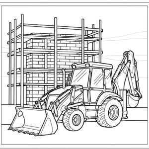 coloriage Tractopelle updated pour primaire