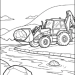 coloriage Tractopelle updated à imprimer pdf gratuit