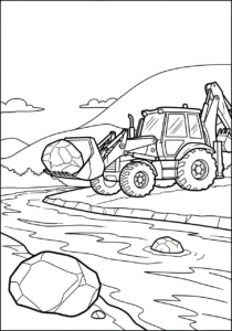 coloriage Tractopelle updated à imprimer pdf gratuit