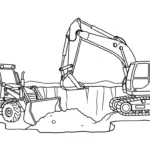 coloriage Tractopelle updated à imprimer pdf gratuit