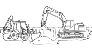 coloriage Tractopelle updated à imprimer pdf gratuit