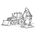 coloriage Tractopelle updated à imprimer pour enfant de 7 ans