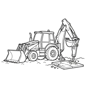 coloriage Tractopelle updated à imprimer pour enfant de 7 ans