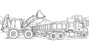 coloriage Tractopelle updated à imprimer pour enfant de 6 ans
