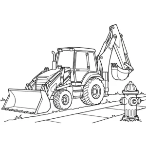 coloriage Tractopelle updated à imprimer pdf gratuit