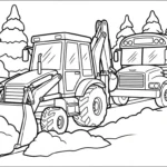 coloriage Tractopelle updated pour enfants a imprimer gratuit