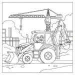 coloriage Tractopelle updated à imprimer kawaii