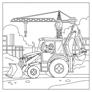 coloriage Tractopelle updated à imprimer kawaii