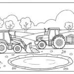 coloriage Tractopelle updated pour bebe a imprimer