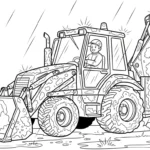 coloriage Tractopelle updated a imprimer gratuitement