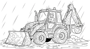 coloriage Tractopelle updated a imprimer gratuitement