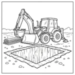 coloriage Tractopelle updated a imprimer gratuitement