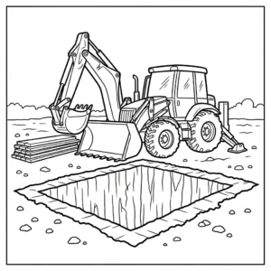 coloriage Tractopelle updated a imprimer gratuitement