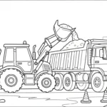 coloriage Tractopelle updated pour enfant de 6 ans