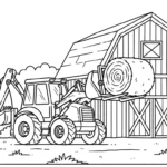 coloriage Tractopelle updated à imprimer pdf gratuit