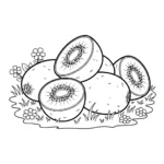 coloriage kiwi et decoupage