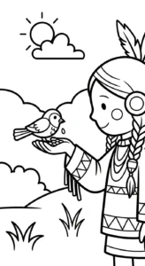 coloriage Amérindiens pour enfant