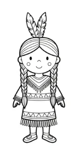 coloriage Amérindiens pour enfant de 2 ans