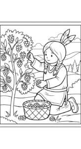 coloriage Amérindiens et decoupage