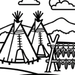 coloriage Amérindiens a dessiner en ligne