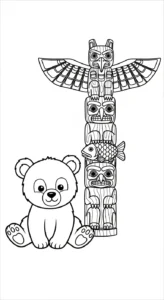 coloriage Amérindiens de pour enfants
